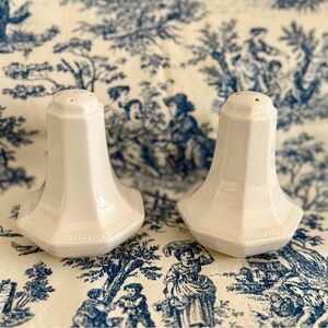 Elegant White Salt and Pepper Shakers
